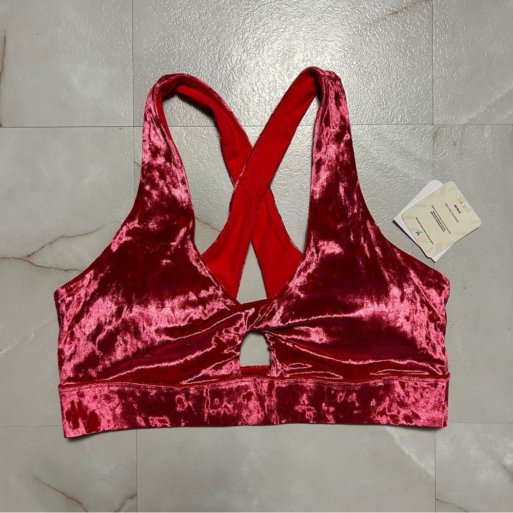 Fabletics Red Velvet Sports Bra - Picture 8 of 9
